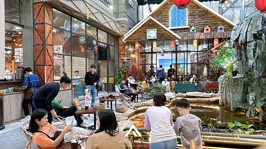 các mẫu thiết kế quán cafe cá Koi đẹp