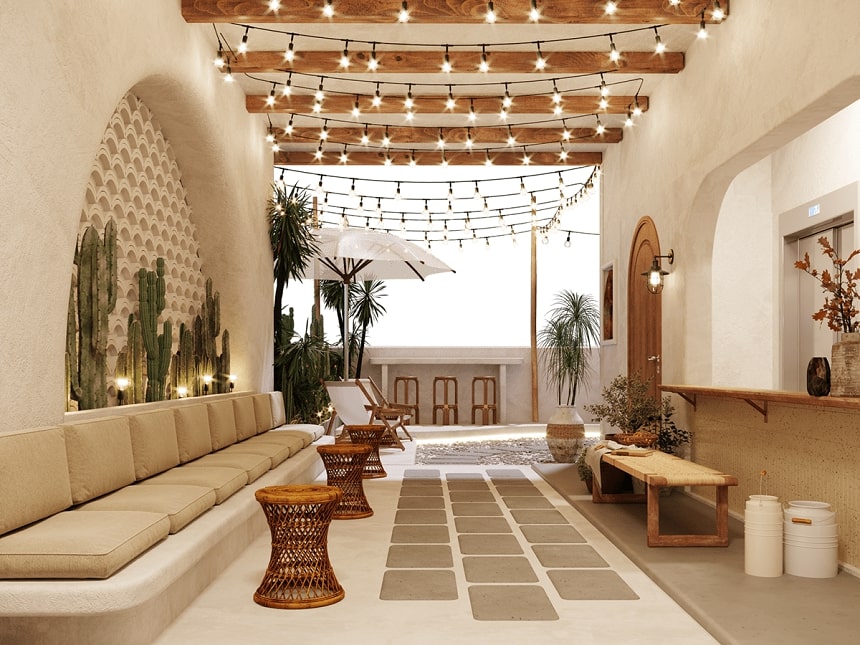 Thiết kế quán cafe phong cách Địa Trung Hải