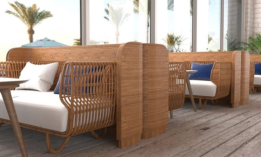 Mẫu thiết kế quán cafe kết hợp nhà hàng theo phong cách Địa Trung Hải