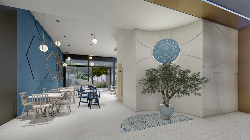 Mẫu thiết kế quán cafe theo phong cách Địa Trung Hải - Butterfly Cafe