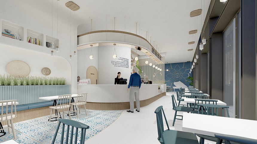 Mẫu thiết kế quán cafe theo phong cách Địa Trung Hải - Butterfly Cafe