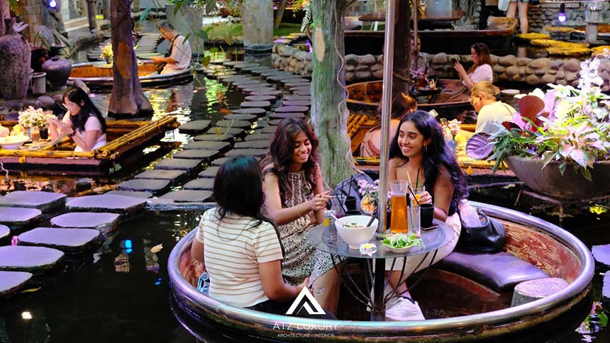 thiết kế cafe cá koi đẹp