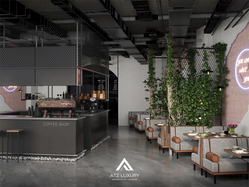 thiet ke quan cafe phong cach cong nghiep 4