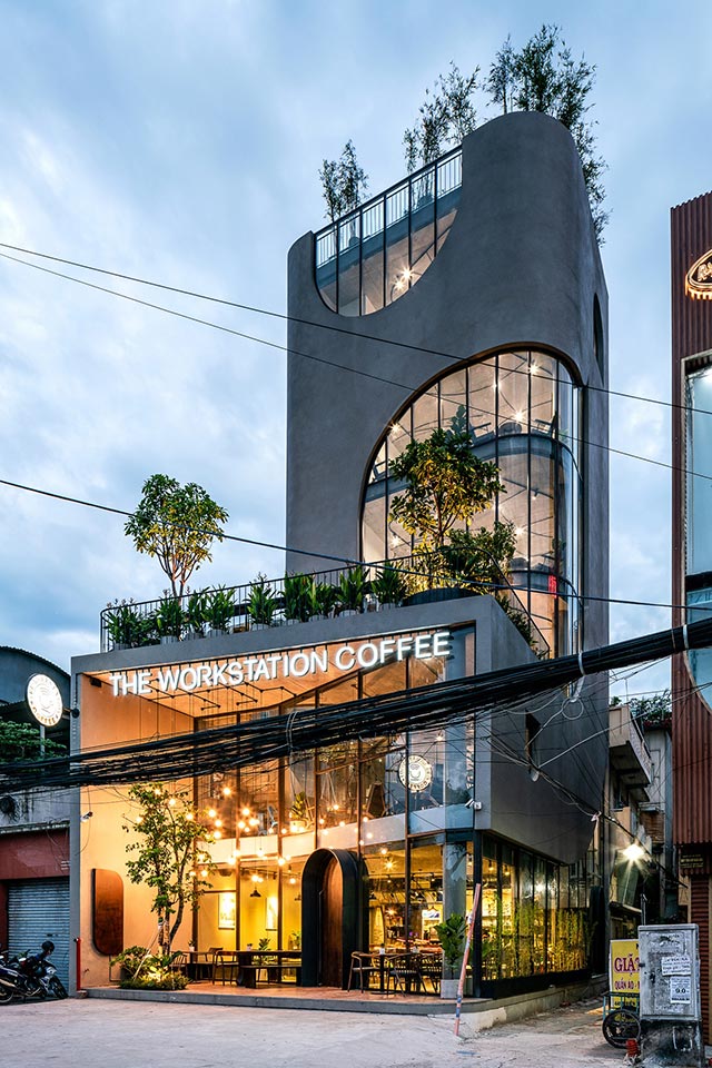 thiết kế quán cafe bằng khung thép