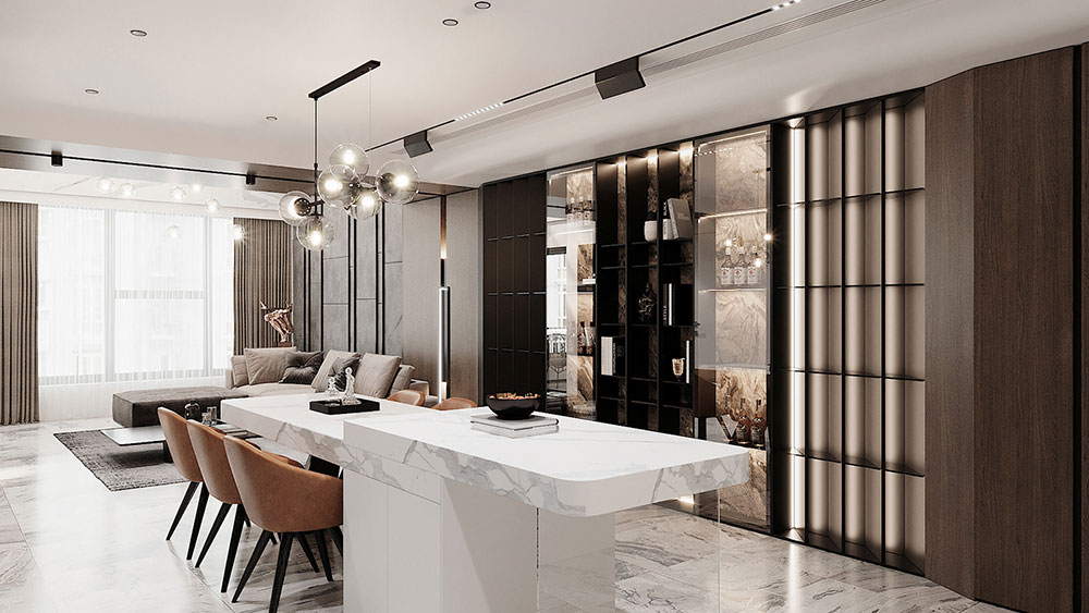 Ấn tượng mẫu thiết kế căn hộ duplex The View căn 3 phòng ngủ