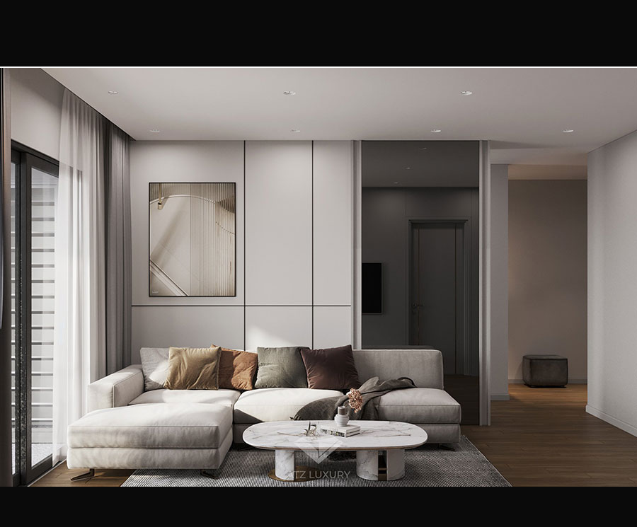 Thiết kế nội thất căn hộ 3 phòng ngủ phong cách châu Âu hiện đại