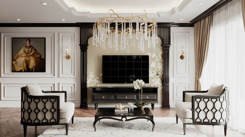 Thiết kế phòng khách biệt thự