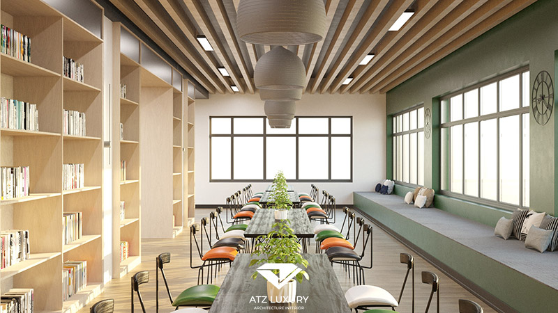 mẫu quán cafe sách nhỏ