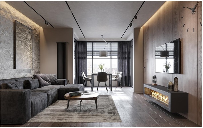 Mẫu căn hộ chung cư 78m2 phong cách hiện đại tối giản