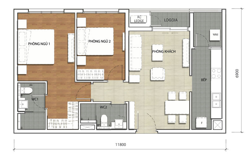 Mẫu thiết kế căn hộ chung cư 78m2 có đặc điểm gì?