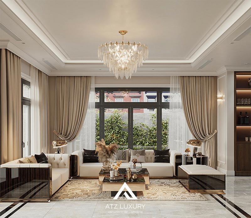Mẫu thiết kế nội thất tân cổ điển Luxury cho căn biệt thự 5 tầng
