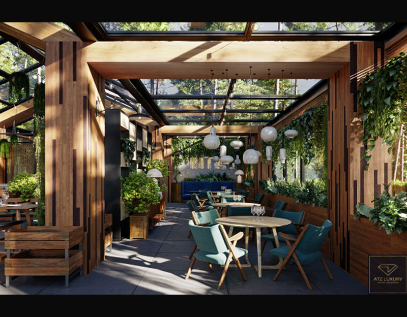 Mẫu thiết kế nhà hàng 200m2 có sân vườn Mẫu thiết kế nhà hàng 200m2 có sân vườn