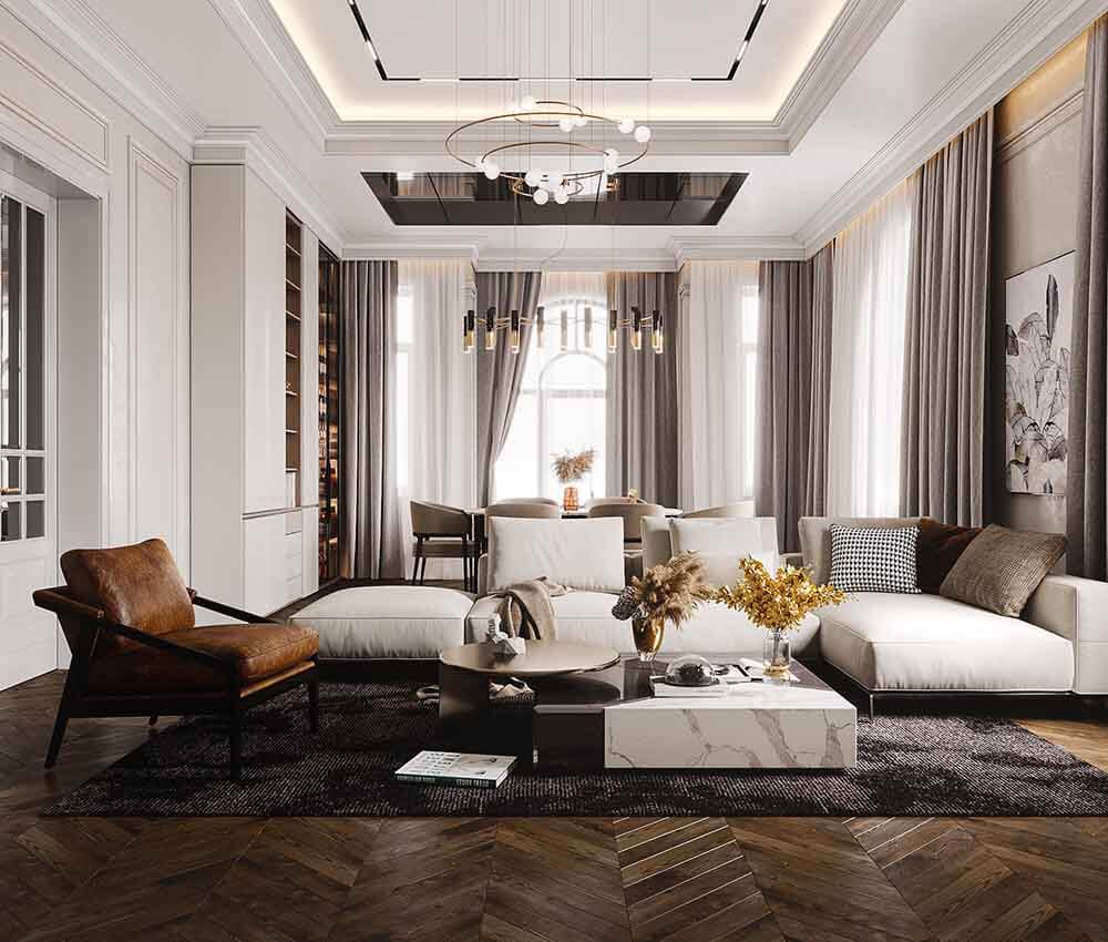 Thiết kế nội thất biệt thự kiểu pháp
