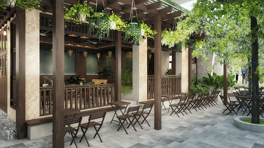 khám phá ý tưởng thiết kế quán cafe 100m2