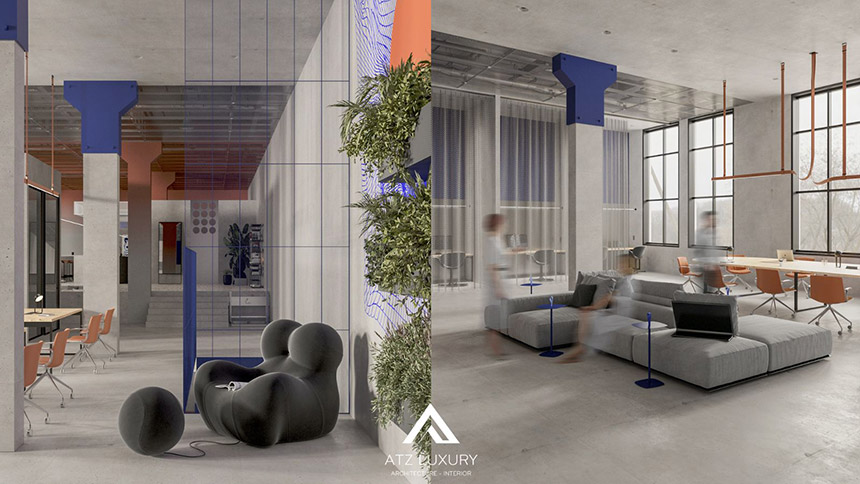 thiết kế văn phòng Coworking Space đẹp