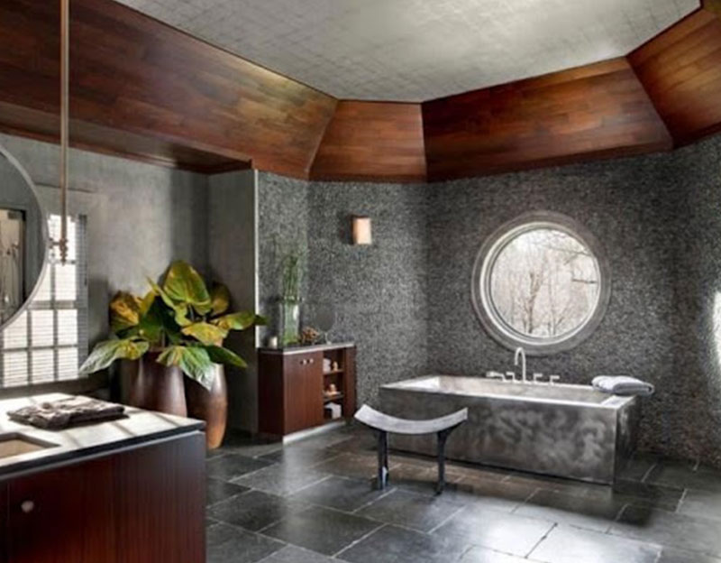 Mẫu 2: Phòng tắm sử dụng những món đồ nội thất đơn giản, bề mặt nhẵn mịn