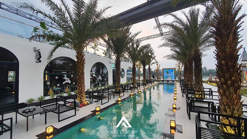 Mẫu thiết kế quán cafe ven sông có khu vực check-in đặc biệt