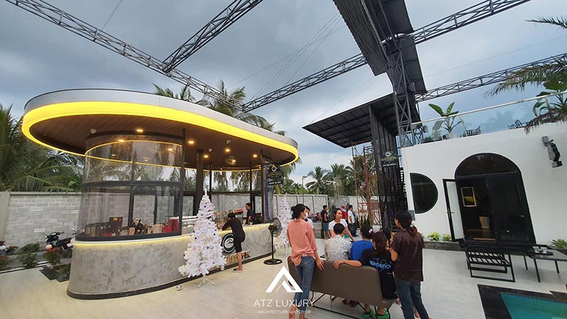 Mẫu thiết kế quán cafe ven sông có khu vực check-in đặc biệt