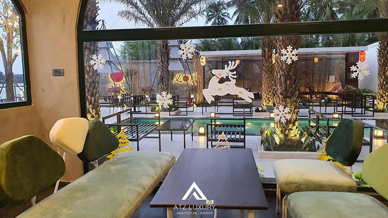 Mẫu thiết kế quán cafe ven sông có khu vực check-in đặc biệt