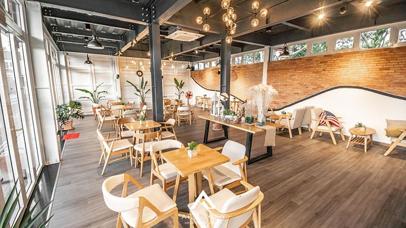 Mẫu thiết kế quán cafe ven sông đẹp lung linh