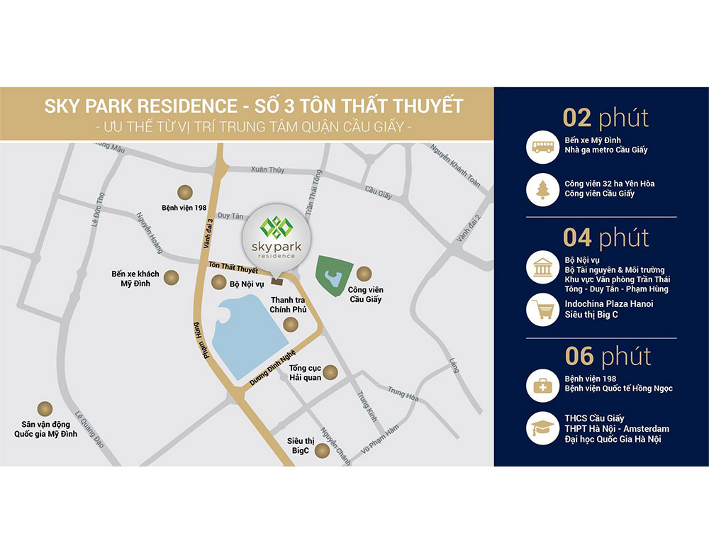 Vị trí đắc địa của Sky Park Residence Vị trí đắc địa của Sky Park Residence