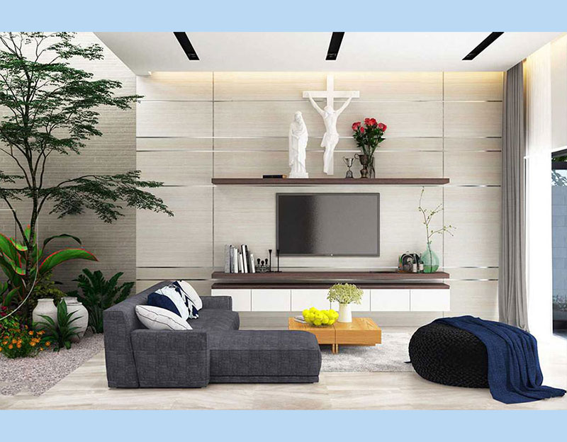 Thiết kế nội thất trong biệt thự mini đơn giản, không phức tạp và mang tính tối ưu 