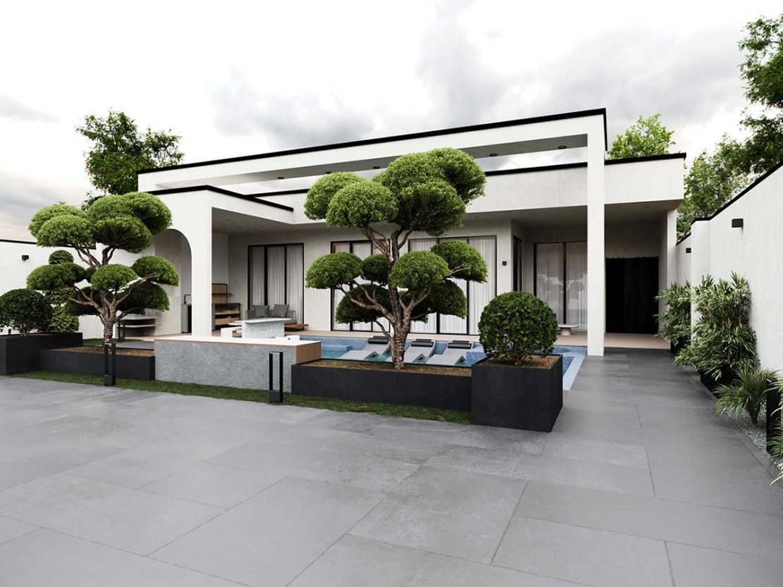 Mẫu thiết kế biệt thự 1 tầng hiện đại có bể bơi tại Hải DươngMẫu thiết kế biệt thự 1 tầng hiện đại có bể bơi tại Hải Dương