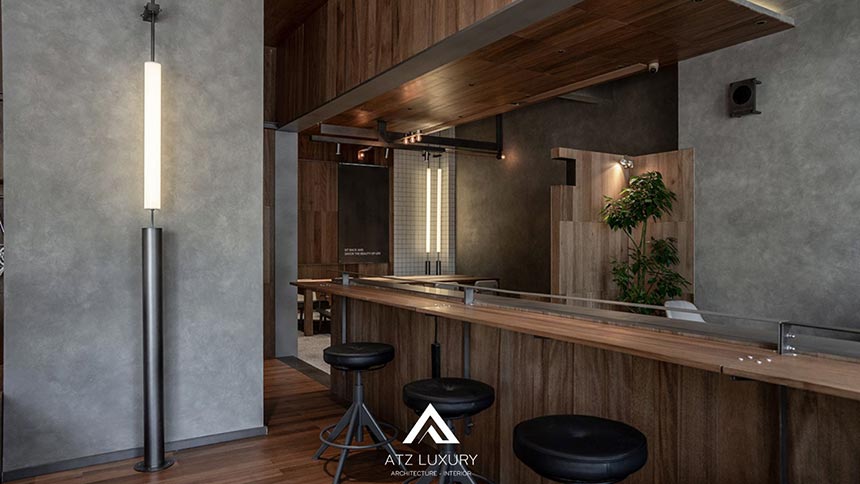 mẫu thiết kế quán cafe 10m đẹp hiện đại