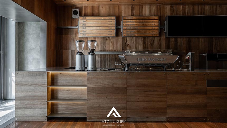 mẫu thiết kế quán cafe 10m đẹp hiện đại