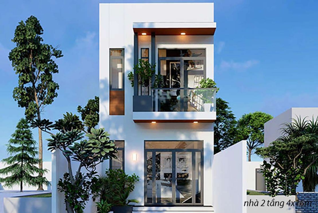 nhà 2 tầng 4x16m