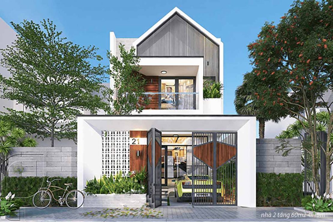 nhà 2 tầng 60m2 4x15m