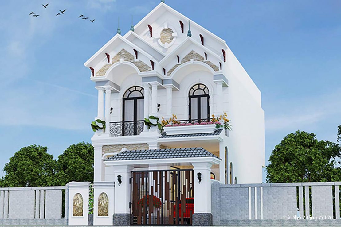 thiết kế nhà 2 tầng 7x12m