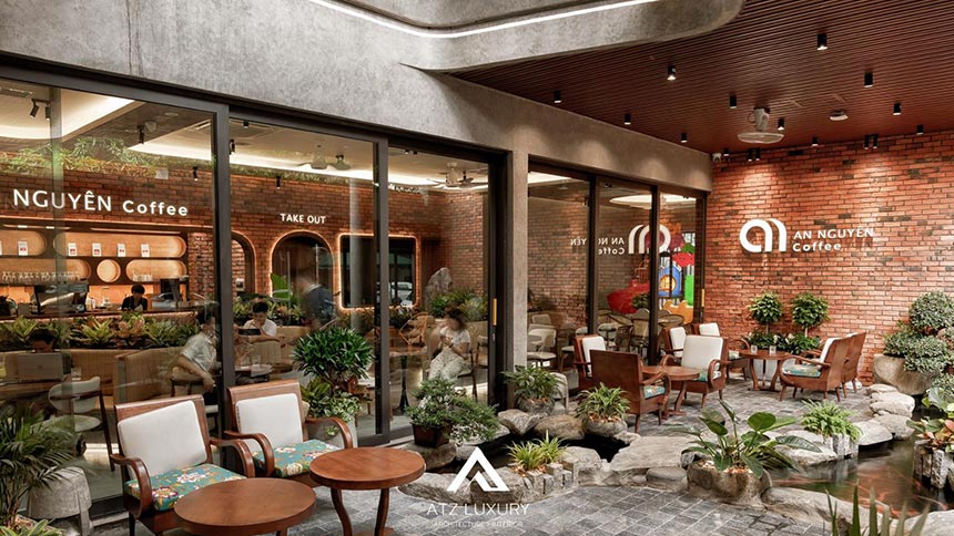 những mẫu quán cà phê đẹp mặt tiền 10m