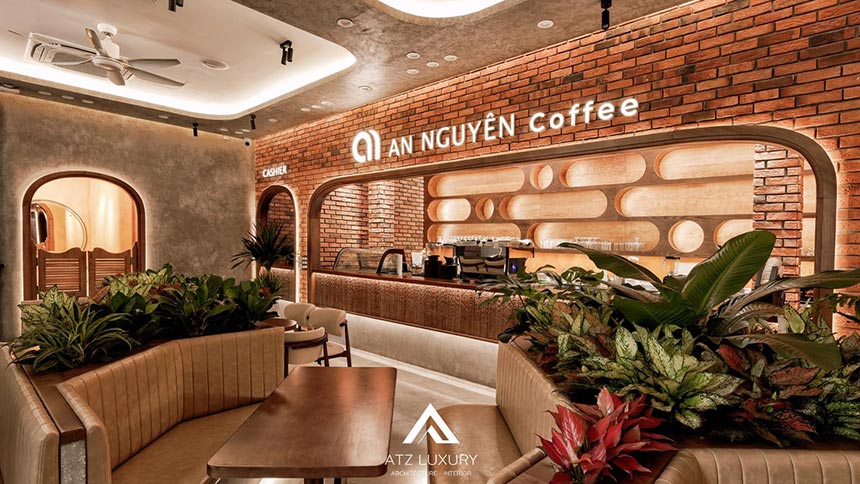 những mẫu quán cà phê đẹp mặt tiền 10m