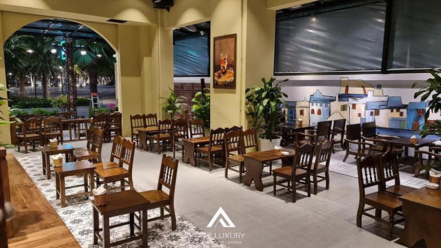 những mẫu thiết kế quán cafe mặt tiền 10m đẹp