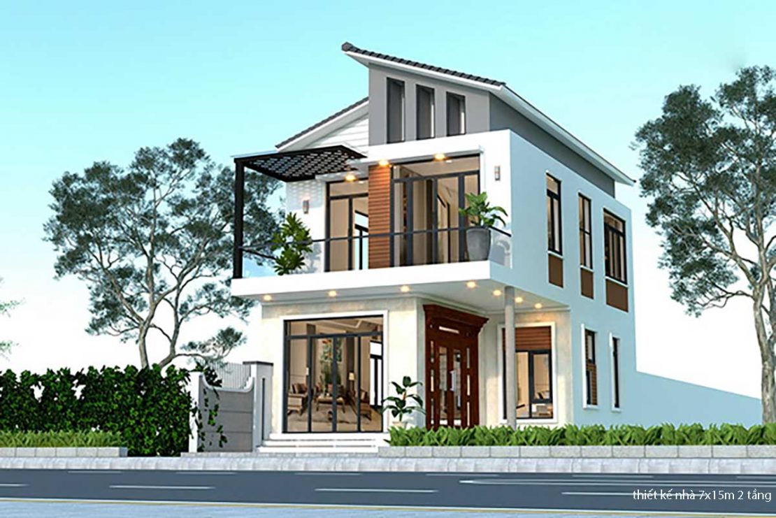thiết kế nhà 7x15m 2 tầng