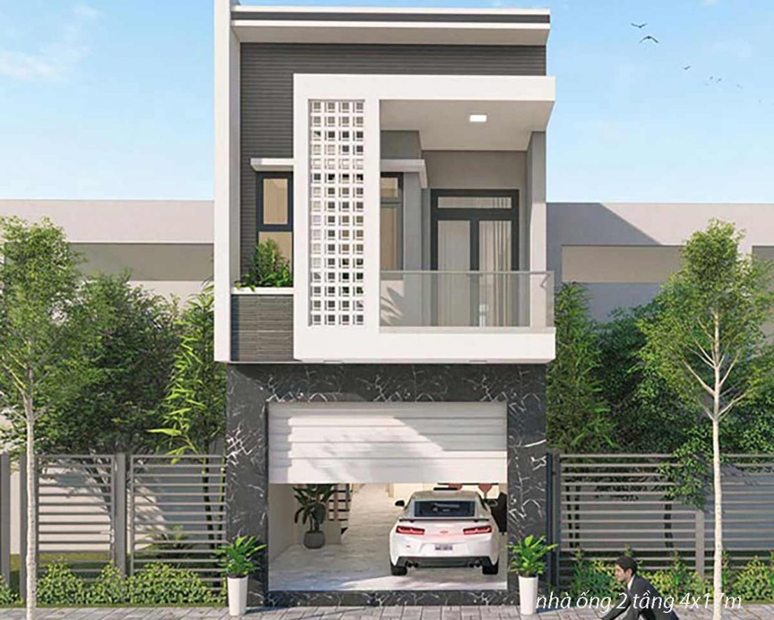 nhà ống 2 tầng 4x17m