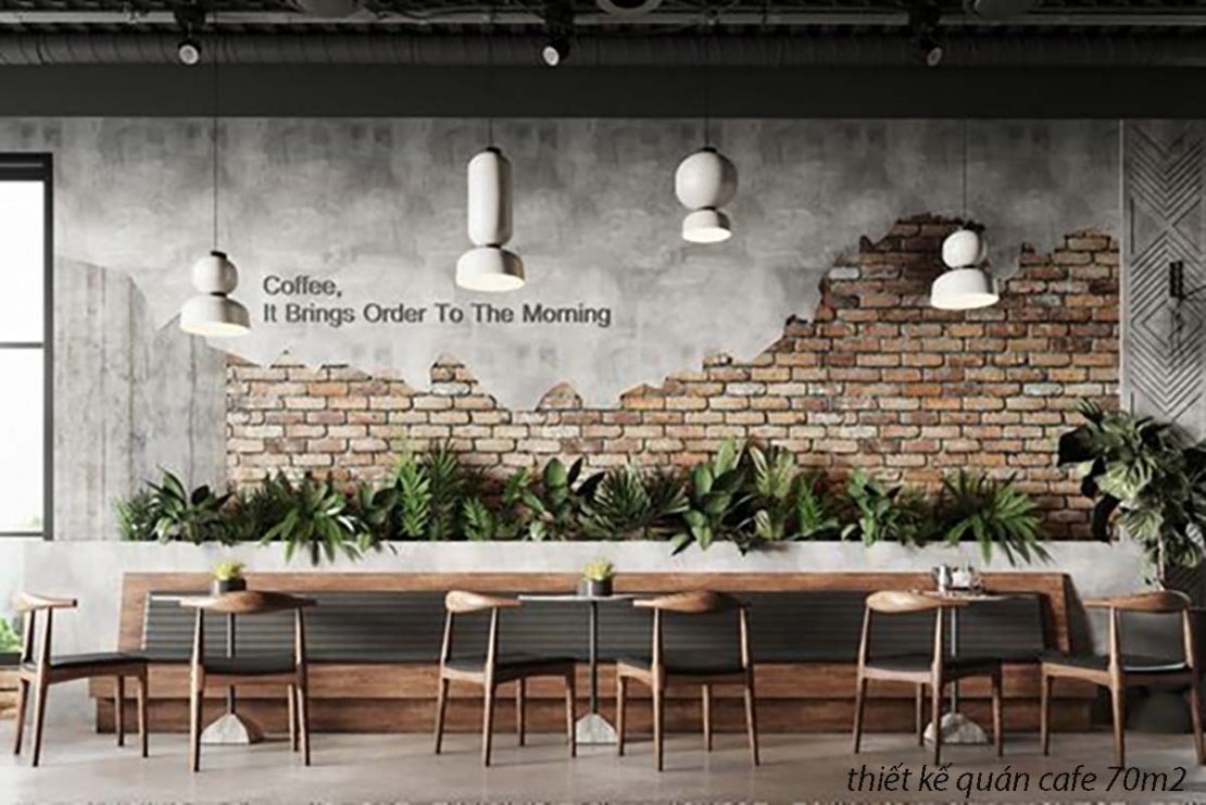 thiết kế quán cafe 70m2