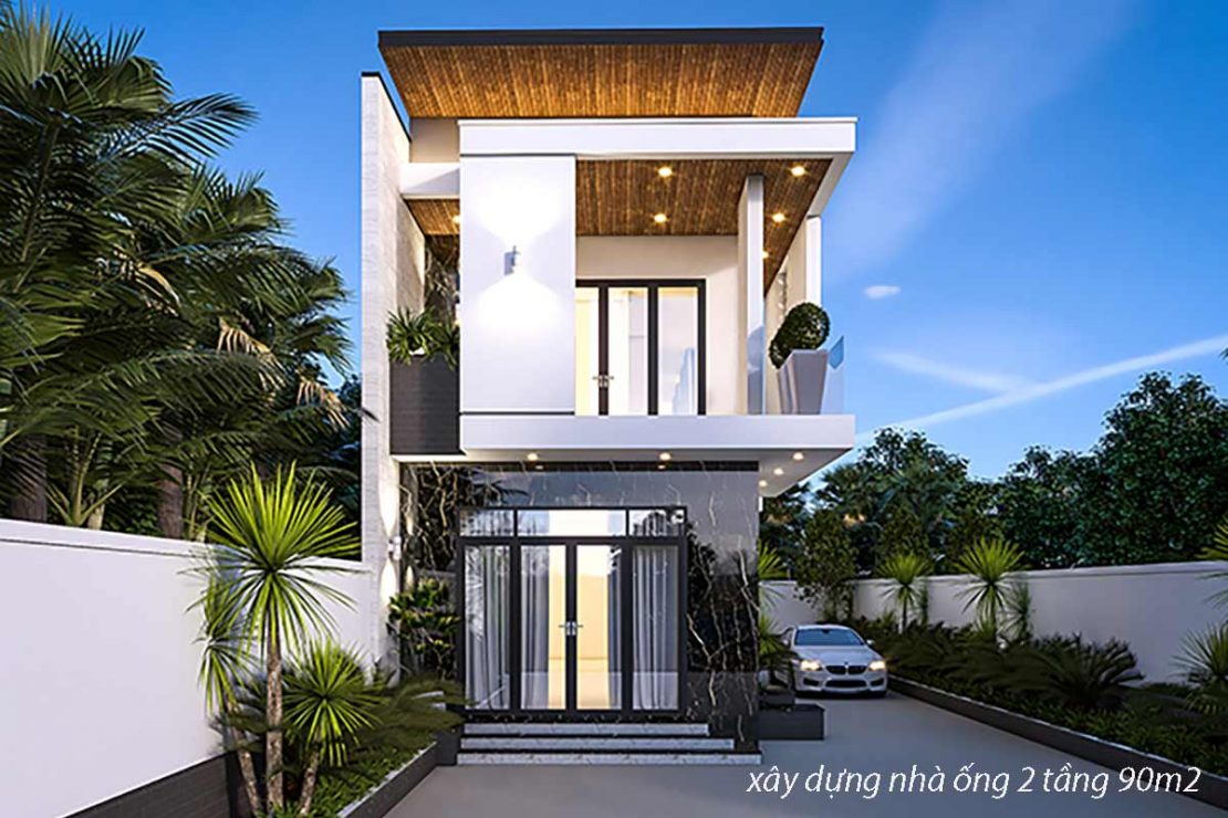 xây dựng nhà ống 2 tâng 90m2