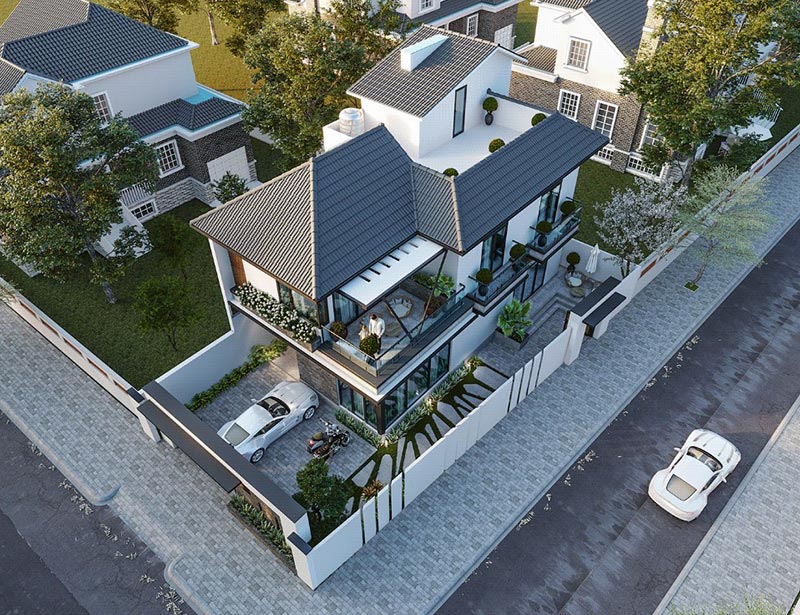 Nha 2 tang mai nhat 90m2 kien truc hien dai atz luxury