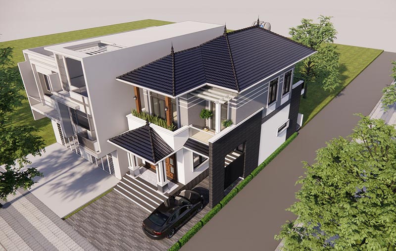 Nha mai Nhat 2 tang 2 mat tien tai nghe an atz luxury