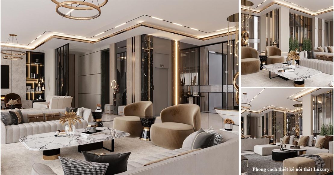 Thiết kế nội thất biệt thự phong cách Luxury