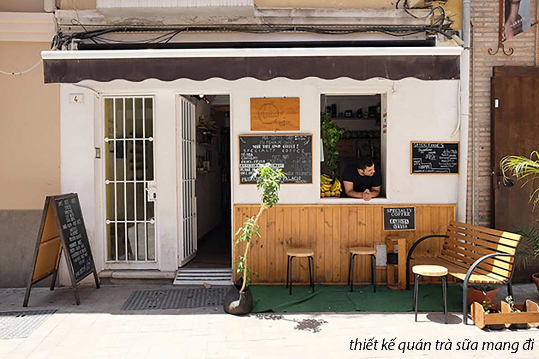 thiết kế quán trà sữa mang đi