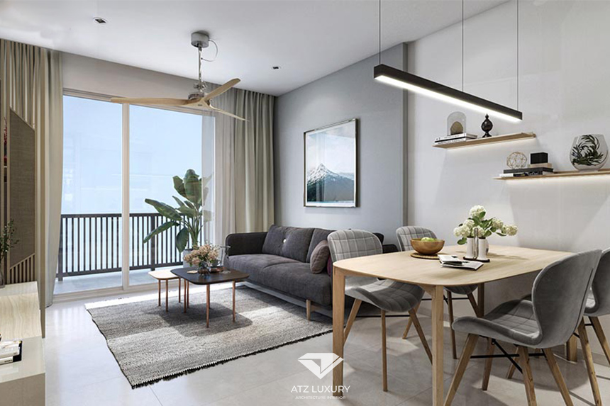 Thiết kế không gian mở được ứng dụng trong thiết kế căn hộ chung cư 82m2 tại Orchard Parkview