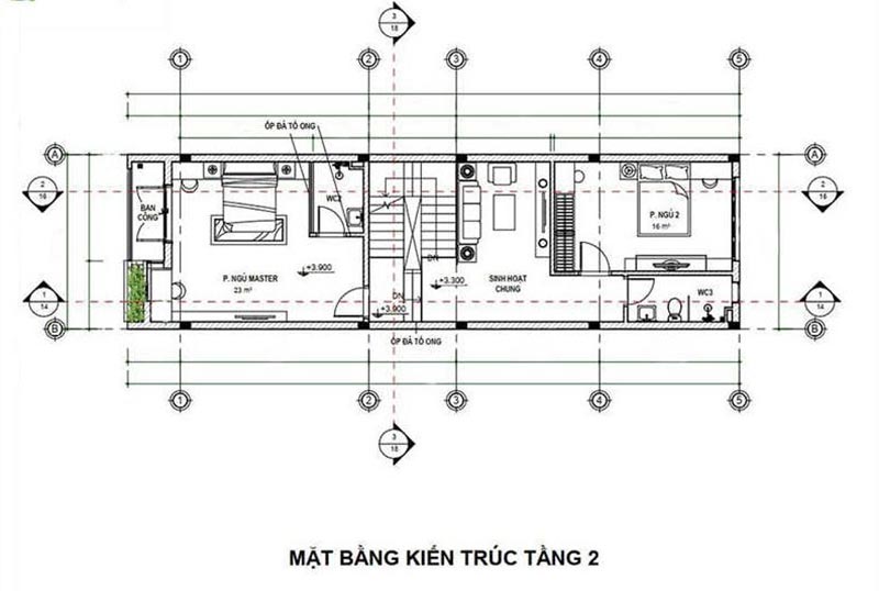 Mau thiet ke nha dep 3 tang 4x15m mai lech