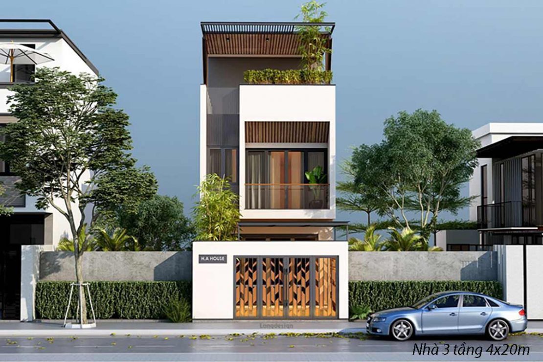 nhà 3 tầng 4x20m