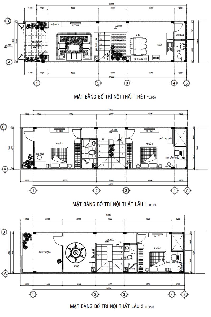 ban ve bo tri cong nang nha 3 tang 4x15m