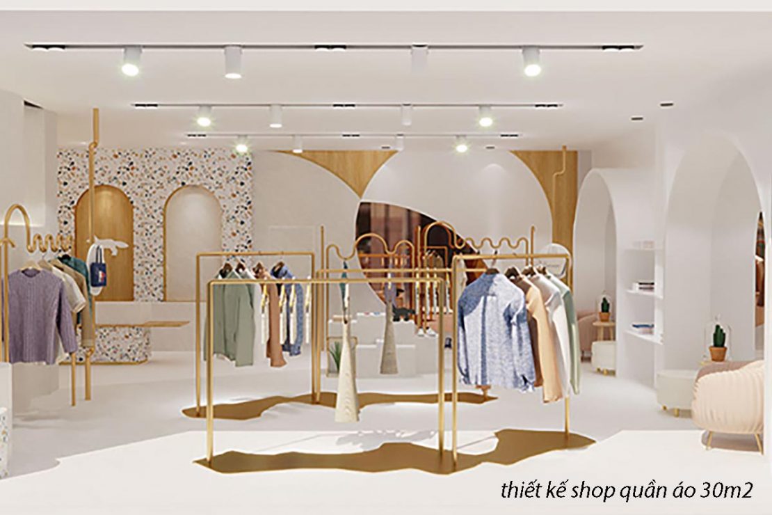 thiết kế shop quần áo 30m2