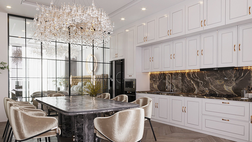 Thi công hoàn thiện nội thất chung cư cao cấp Vinhomes Green Bay