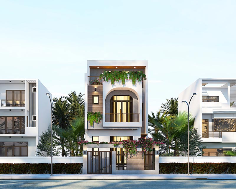 Mau nha 3 tang ngang 7m atz luxury